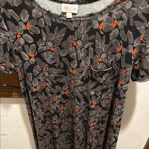 Floral Black and Orange Dress